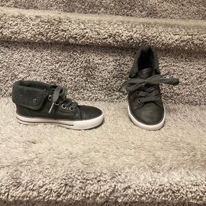 Falls Creek Toddler Faux Leather High-Top Gray Sneakers Size 8